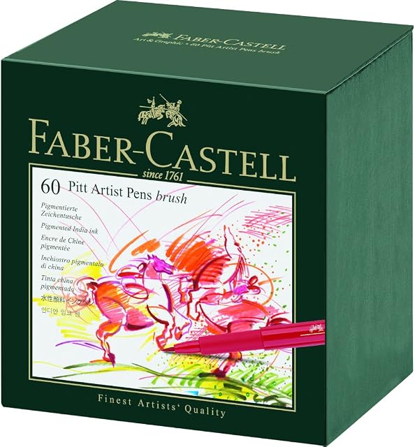 Faber-Castell Pitt Artist Pen Gift Box of 60 Colours