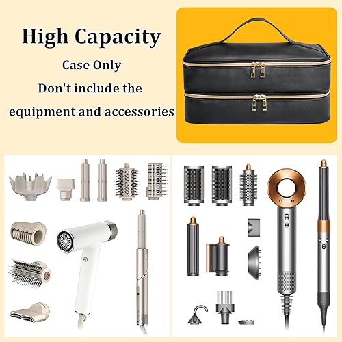 Miniatura 5 de Funda de transporte de viaje para estilo Shark Flex, funda de almacenamiento de doble capa para accesorios de secador de pelo Shark SpeedStyle,