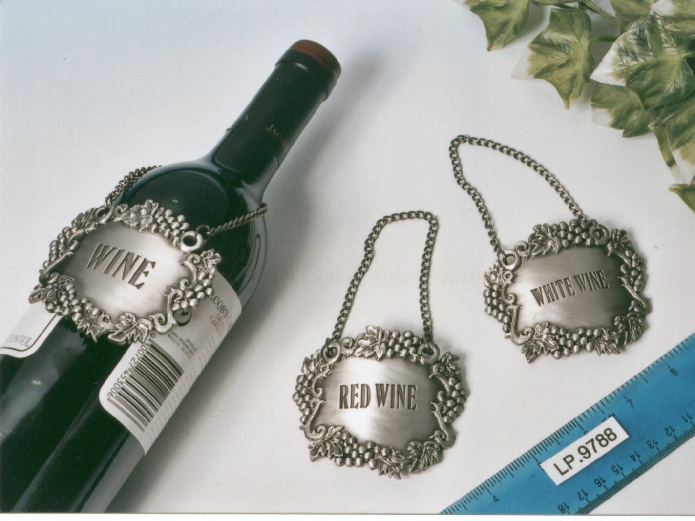 Wine Label Wine Bottle Label Pewter Wine Tag (WINE)