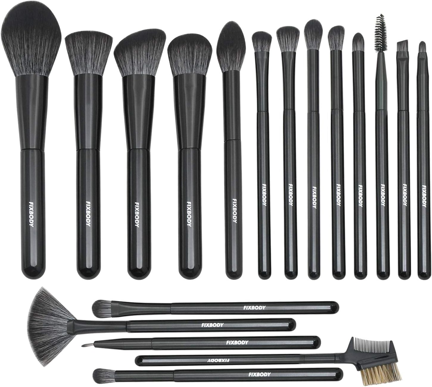 FIXBODY Makeup Brush Sets 18PCS Premium Synthetic Kabuki Foundation