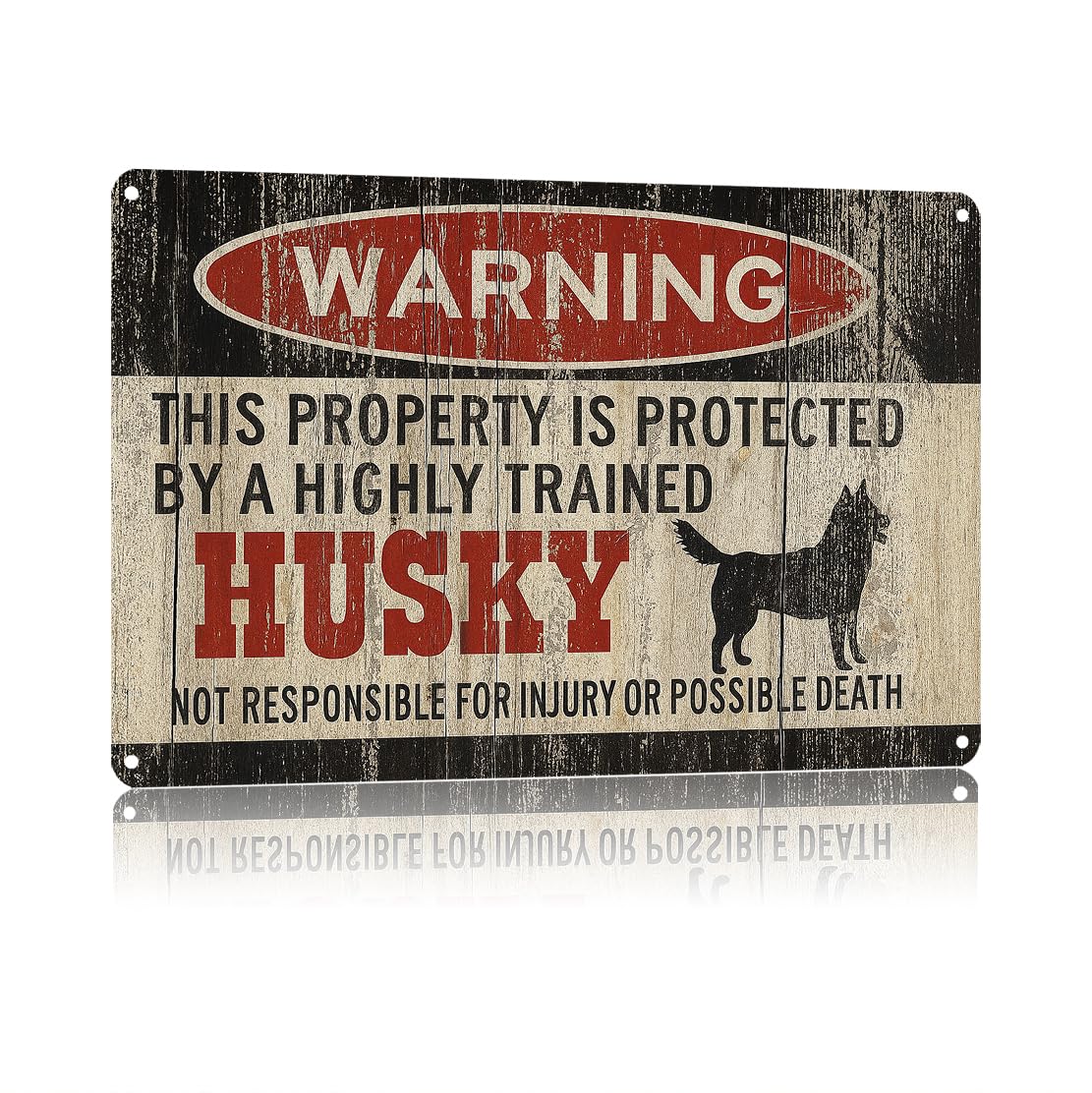 KWQDOZF Funny Metal Signs Posters Husky Sign Wall Art for Yard Outdoor Lawn Garden Home Decor 8X12inch
