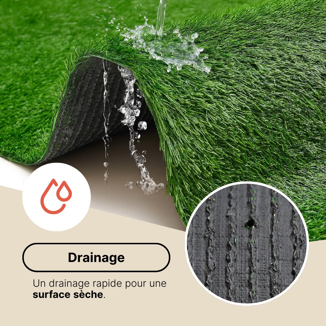 TAPISO Canyoo Césped Artificial Altura De 03mm Hierba Sintética Jardín Terraza Balcón Piscina Alfombra Exterior Color Verde Resistente Césped por Metros Césped A Metros 400 x 400 cm