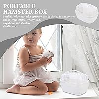 Vista 8 de iplusmile Jaula portátil para hámster, transpirable, caja de viaje, mango para mascotas, ideal para hámsters, erizos, conejillos de indias