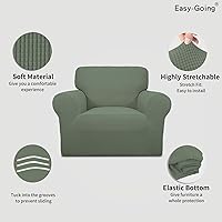 Vista 55 de Easy-Going - Funda elástica para sofá, 1 pieza, protector de muebles, suave, con parte inferior elástica, para niños, tela de jacquard de poliéster