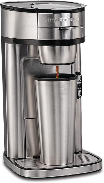 Hamilton Beach 49981-SAU Scoop Single Serve Coffee Maker, Stainless Steel, 1200 W
