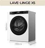 HAIER - Lave-Linge Hublot - Machine à Laver 13kg/1400 trs/min - Classe Énergétique A - 15 Programmes - Fonction Vapeur & Refresh, Silencieux - Blanc - 85 x 60 x 62,1 cm - Modèle HW130-BP14357UFR - 8