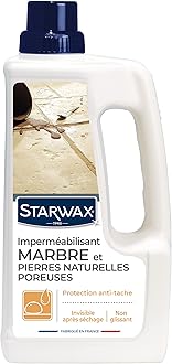 STARWAX - Marble and Porous Natural Stone Waterproofing Sealant - Protects and Waterproofs - Effective Against Water, Grease and Vinegar Stains - 1L - 20m²