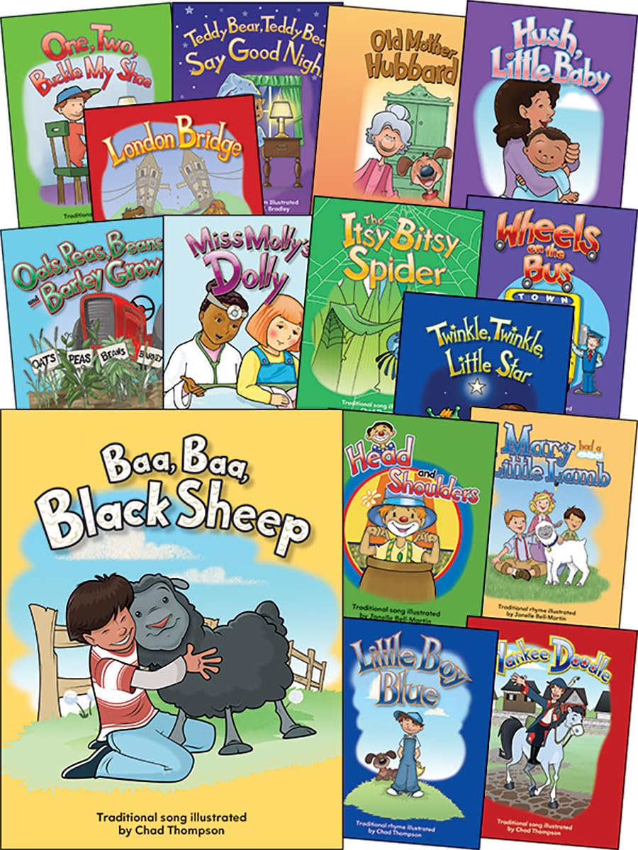 Teacher Created Materials - Classroom Library Collections: Traditional Songs and Poems -15 Book Set - Grades Prek-K