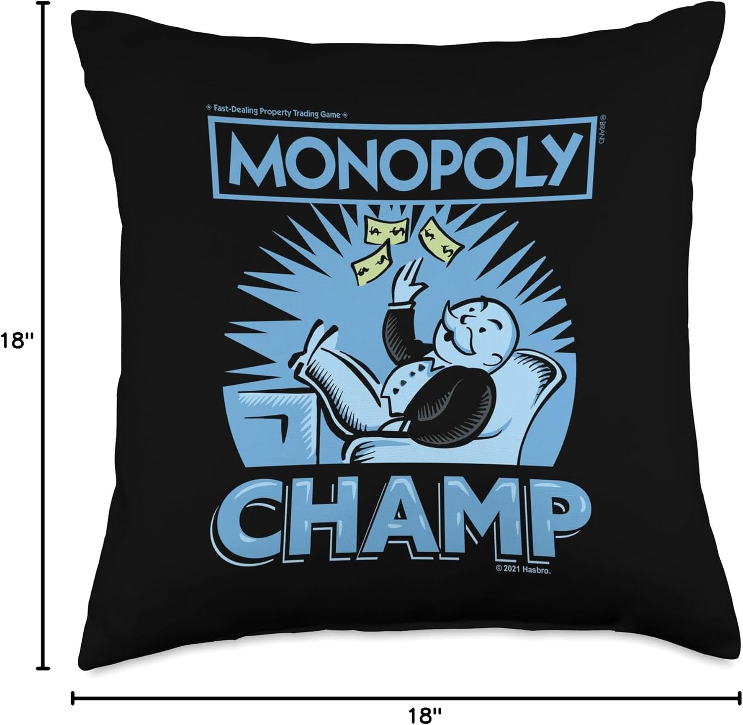 Monopoly Champ Mr. Monopoly Throw Pillow