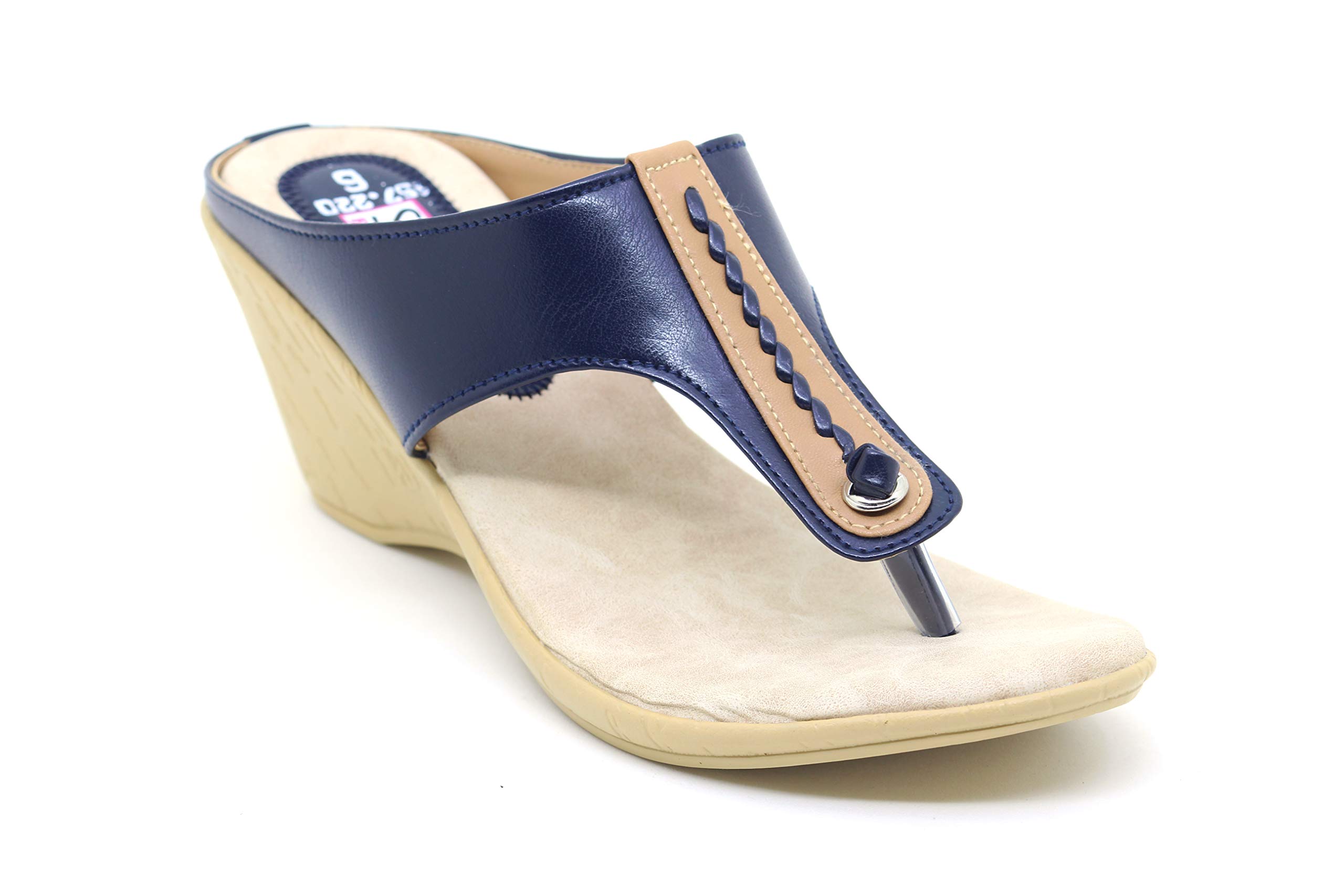 Shoogle Footwear Womens Fashion Heel Sandal (Navy) (B08MCQK3F6) Amazon Price History, Amazon Price Tracker
