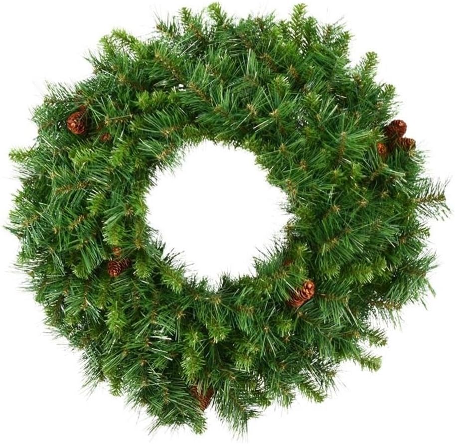 Vickerman 60" Cheyenne Pine Artificial Christmas Wreath with 860 PVC Tips - Indoor and Outdoor Use- Seasonal Holiday Decor - Featuring Pinecones for a Realistic Look