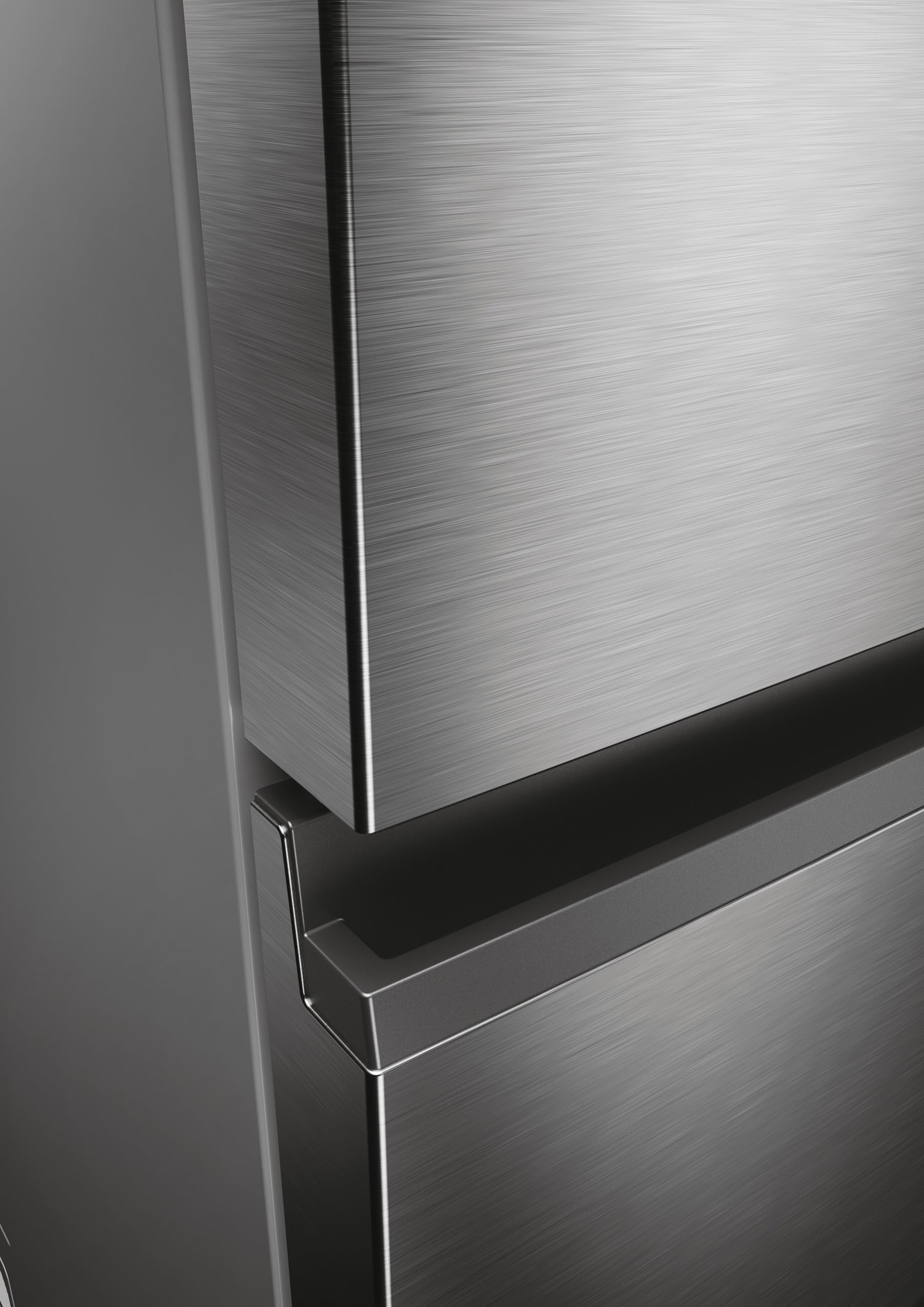 Haier 3D 60 Serie 5 Frigorifero Combinato 3 Porte 414 Litri (289 Frigo + 125 Freezer), Air Surround, Cassetti Accesso Diretto, Wi-Fi App hOn, Classe D, 205 x 59,5 x 66,7 cm (AxLxP), Inox, HTW5620DNMG