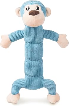 Laifug Interactive Squeaky Dog Chew Toy, Ideal Dog Toys for Chewers, Small, Medium & Large Dogs, and Fetch Lovers - Monkey Blue, Large