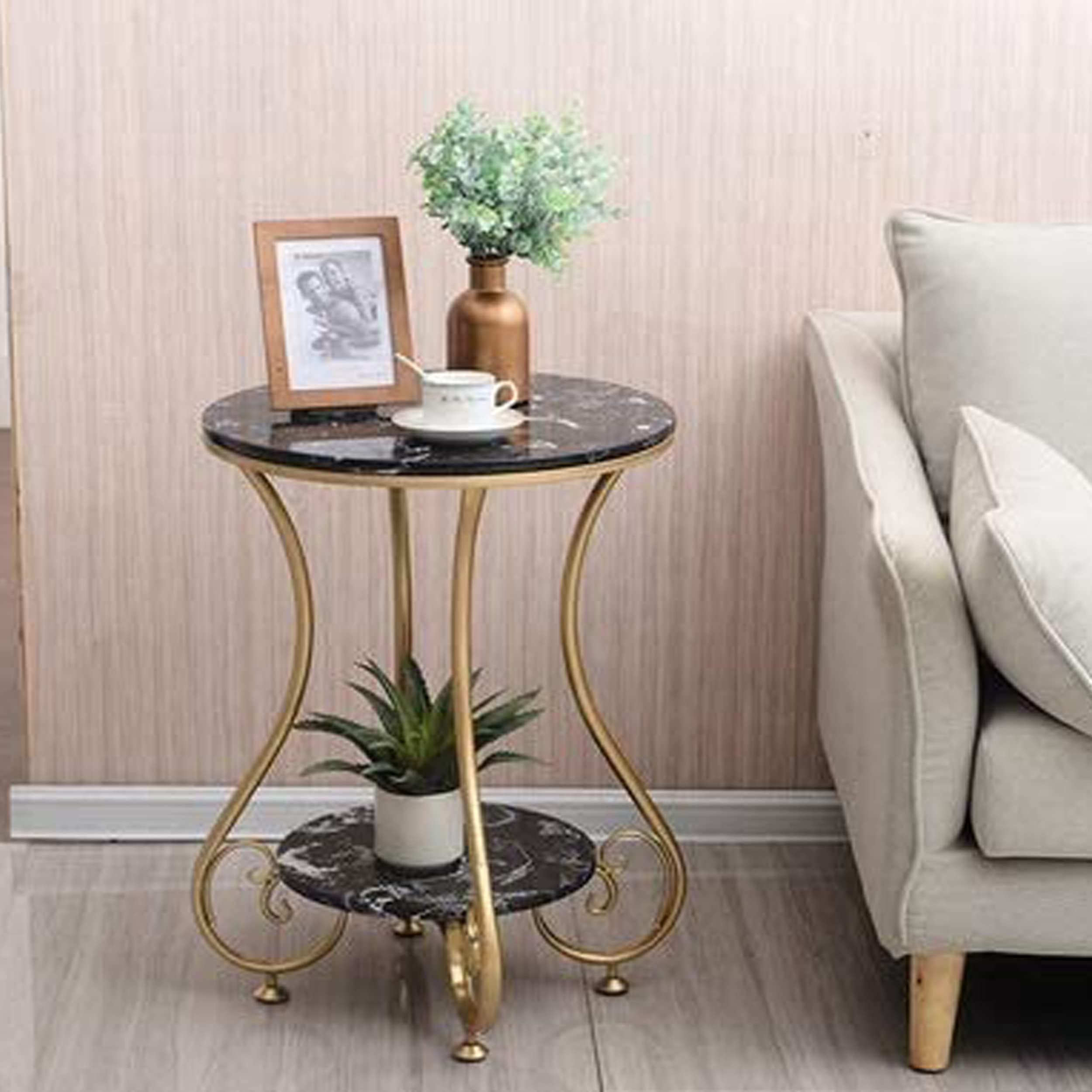 AAFIYA HANDICRAFTS® Round Side Tables Living Room Small End Tables Accent Table Nightstand (Design 9) (B0C6M4SY3D) Amazon Price History, Amazon Price Tracker