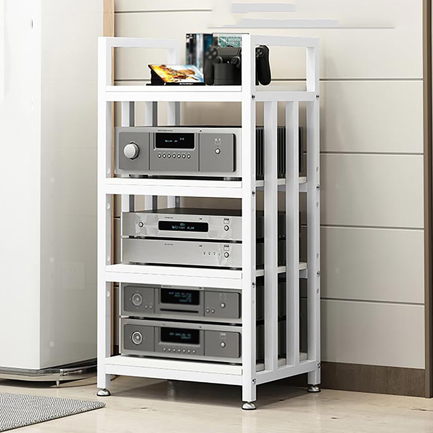 Nowoczesny stojak HiFi dla audiofilów, wielowarstwowy stojak do przechowywania płyt winylowych, ruter, szafka, stojący, stojak na nośniki AV, stylowa półka na telefon o szerokości 50 cm