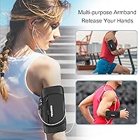 Vista 6 de Soporte de teléfono para correr, banda de brazo de gran capacidad para teléfono para correr y caminar, soporte ligero para teléfono celular