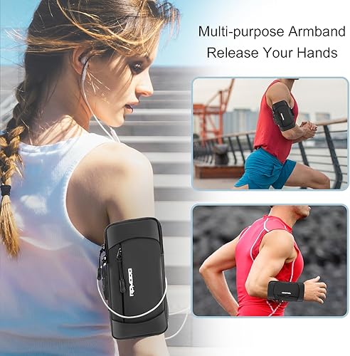 Miniatura 6 de Soporte de teléfono para correr, banda de brazo de gran capacidad para teléfono para correr y caminar, soporte ligero para teléfono celular para