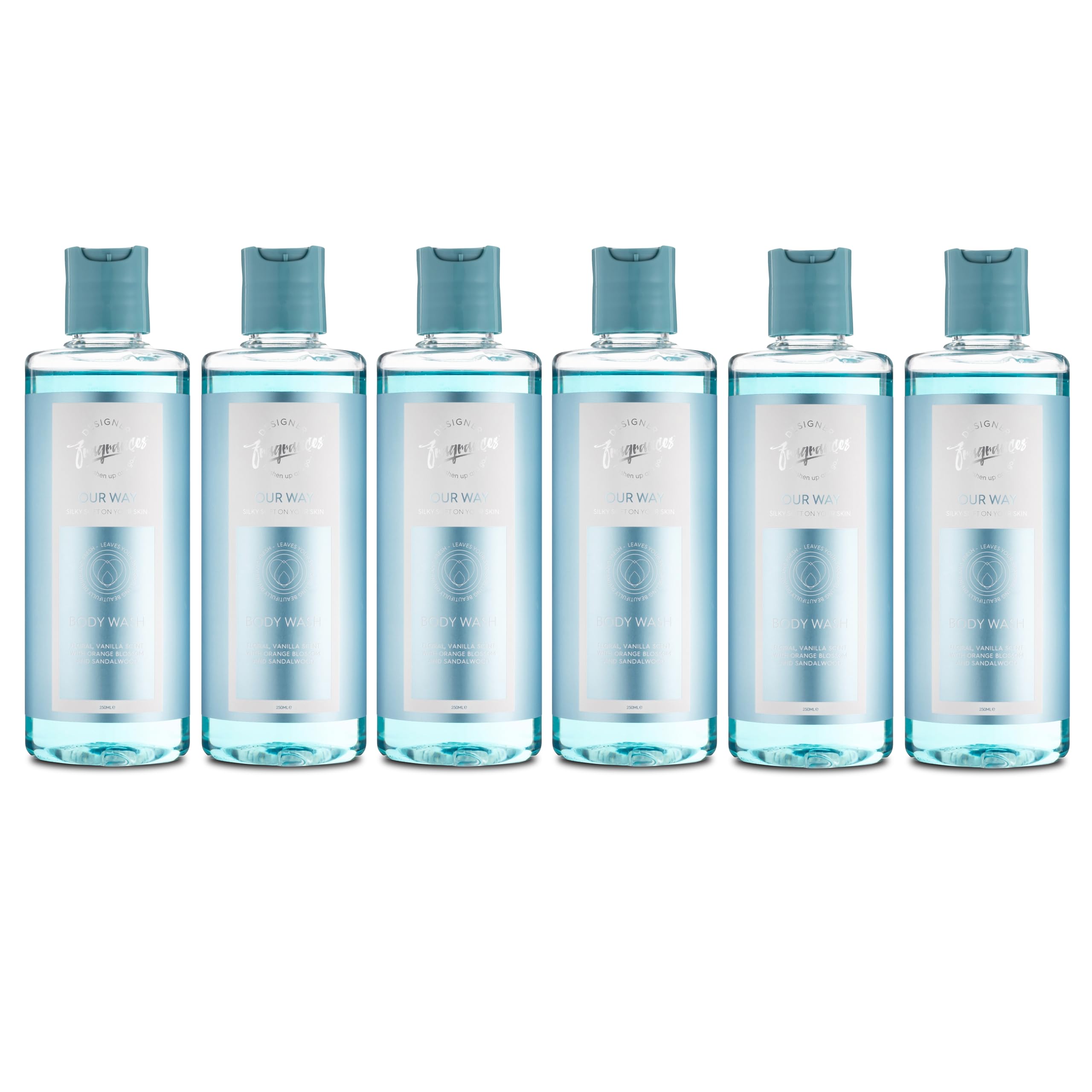 Designer Fragrances 6 Pack Our Way Bundle, Women's Feminine Body Wash Shower Gels Bottles