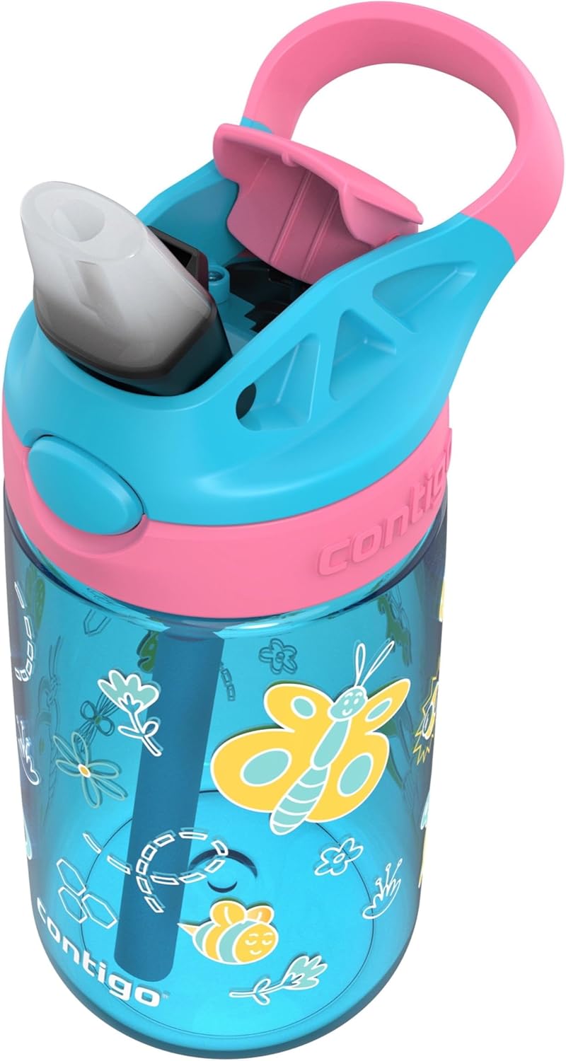 Contigo Kid's 14 oz. AutoSpout Straw Water Bottle - Blue Raspberry/Azalea - Image 3