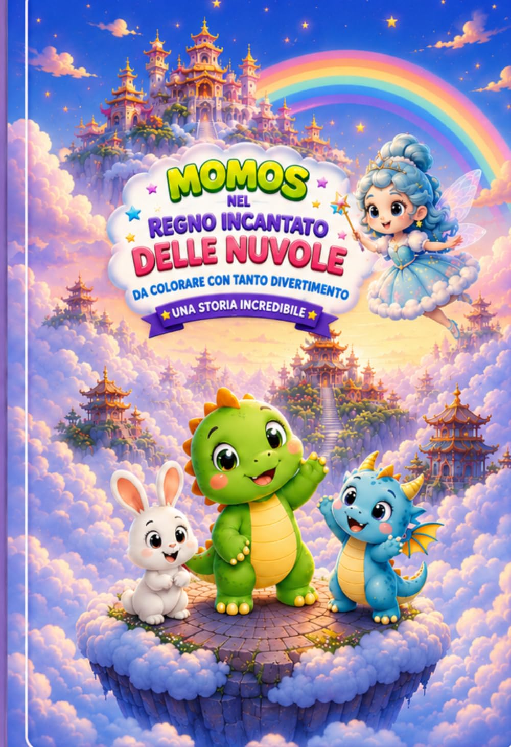 Momos nel Regno delle Nuvole Incantate – Colorare con Tanto Divertimento- Una Straordinaria Avventura: Colorare con Dinosauri Magici Nuvole Incantate ... Basate sulla Storia per Bambini dai 4 agli 8
