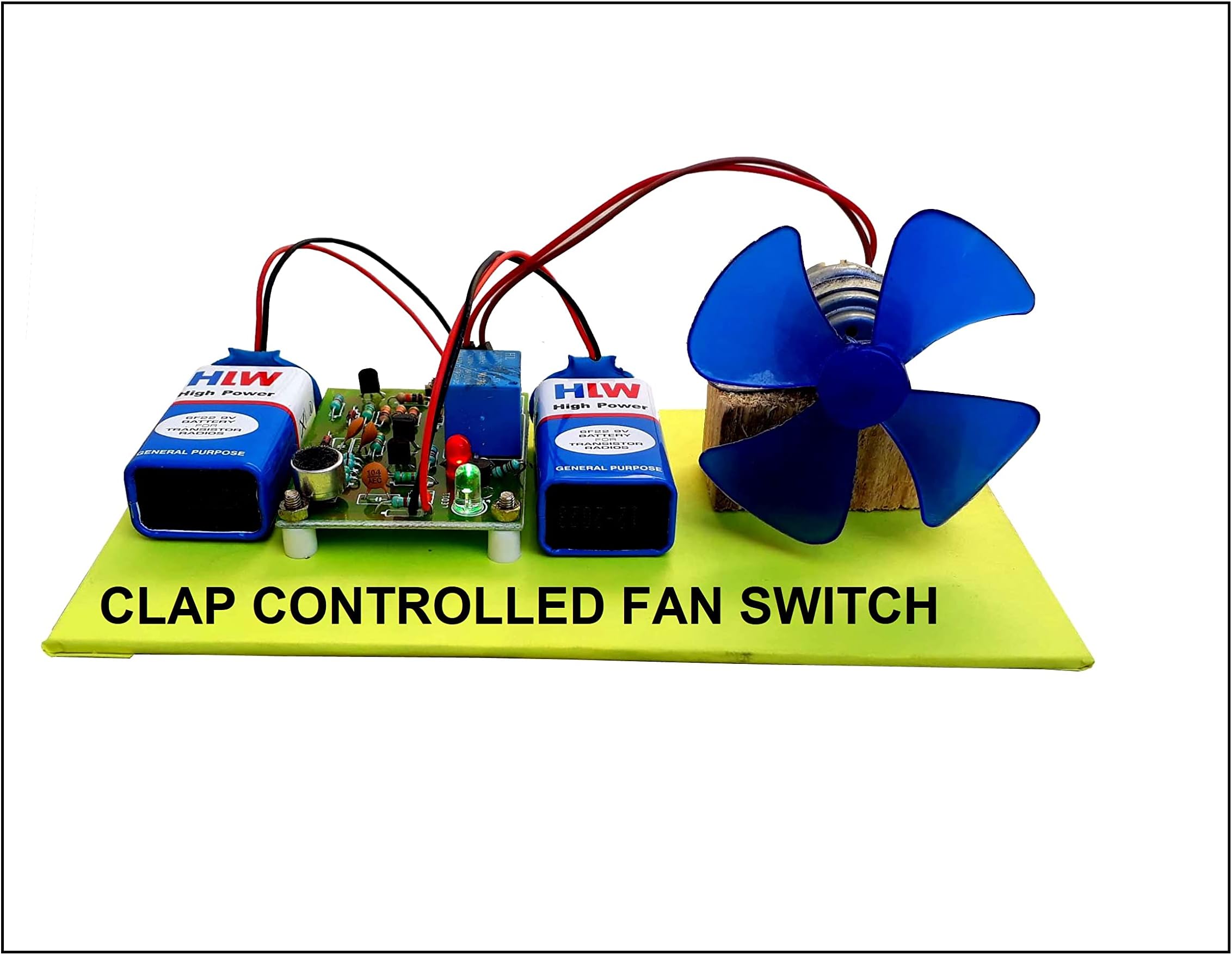 Clap Controlled Fan Switch Project for Science fairs and Physics Lower Students for School Exhibition with Project Report Circuit and Diagram and Theory.