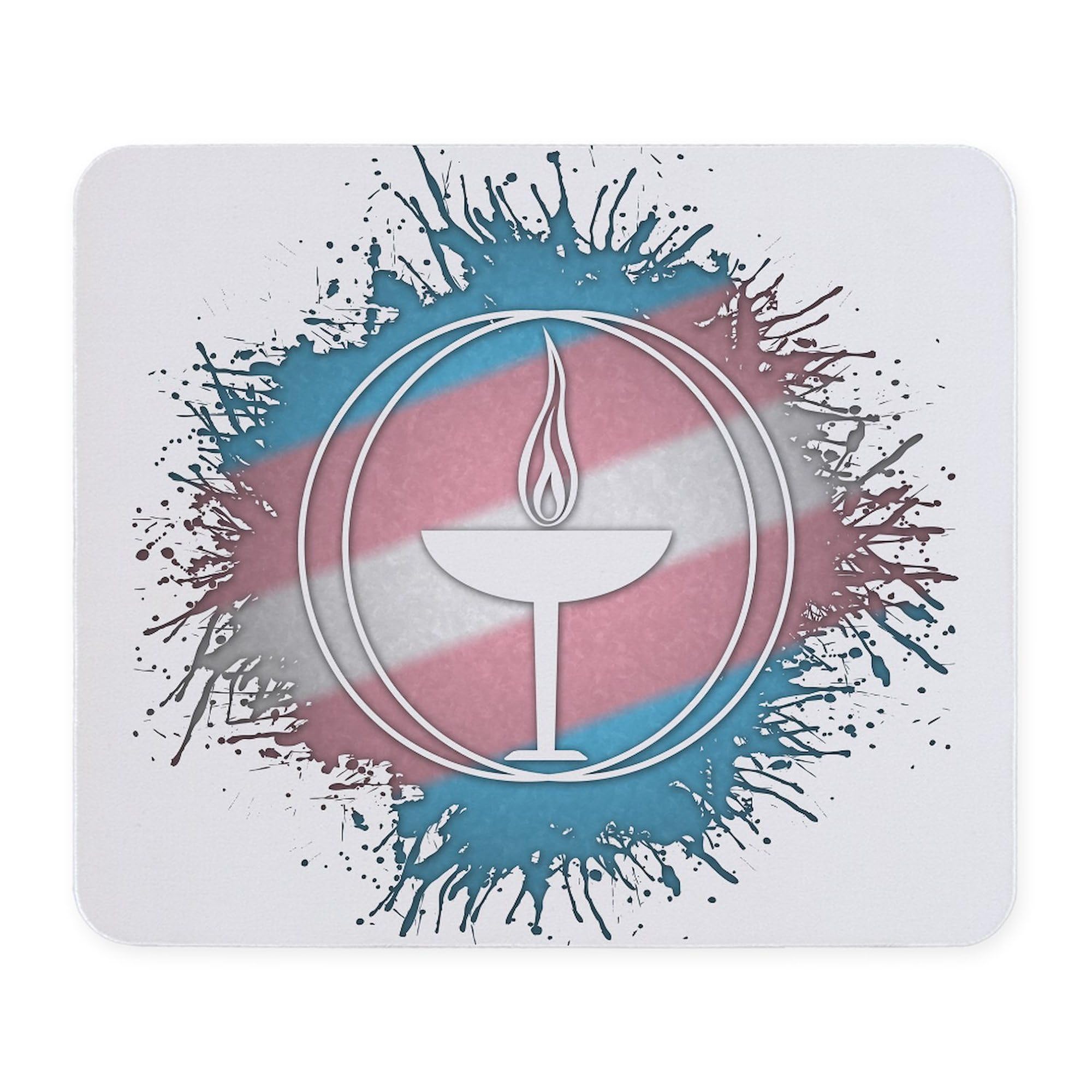 CafePress Paint Splatter Transgender Unitarian Universalism Non-Slip Rubber Gaming Mousepad