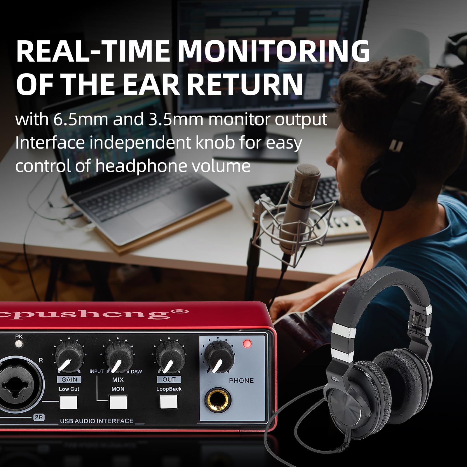 Depusheng USBオーディオインターフェイス Amazon.com: Depusheng RED USB Audio Interface for Recording