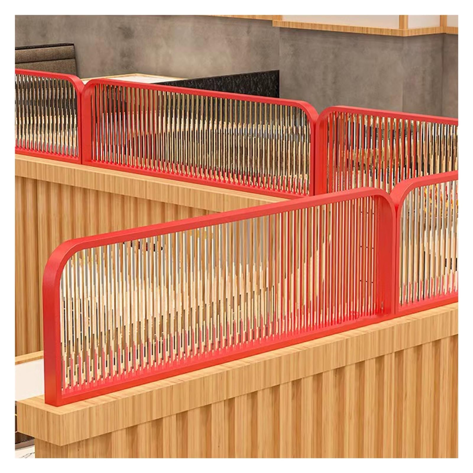 GJZQDKX Dividers for Dining Areas, Striped Glass Translucent Glass Restaurant Decorative Partitions, Hotel Countertop Desk Divider, 30cm Low Fence