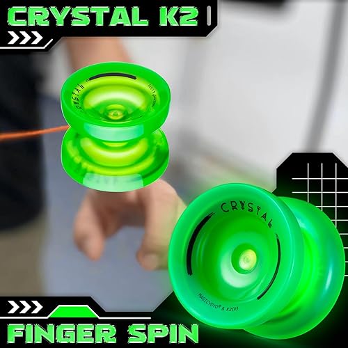 Miniatura 4 de MAGICYOYO Yoyo profesional de giro de dedo, truco de doble propósito, Yoyo Yo sensible y no responde para todos los niveles + 12 cuerdas de repuesto