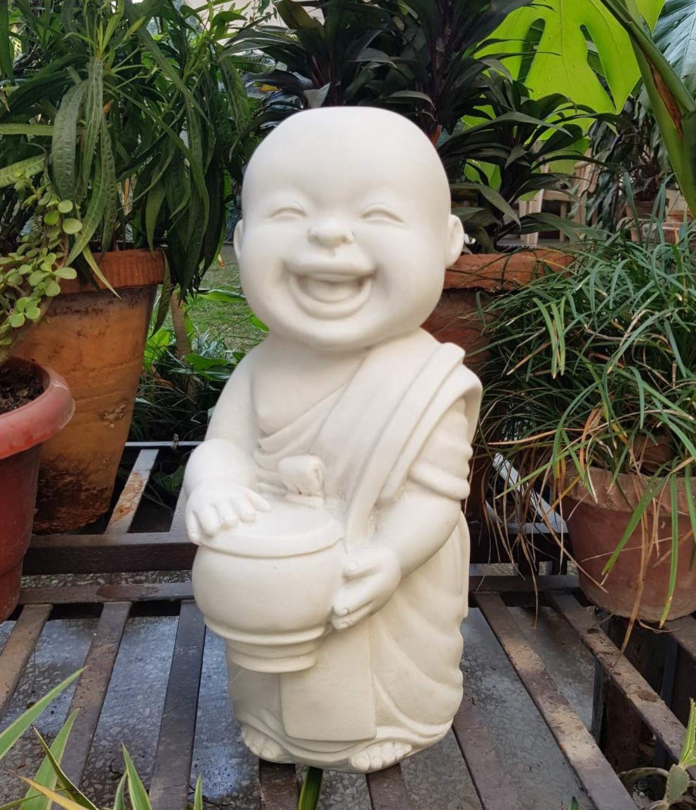 Wonderland Standing Baby Monk (Buddha Statue, Monk Statue, Garden Statue, Outdoor décor, Resin décor) (Feng Shui Items, Zen Garden)