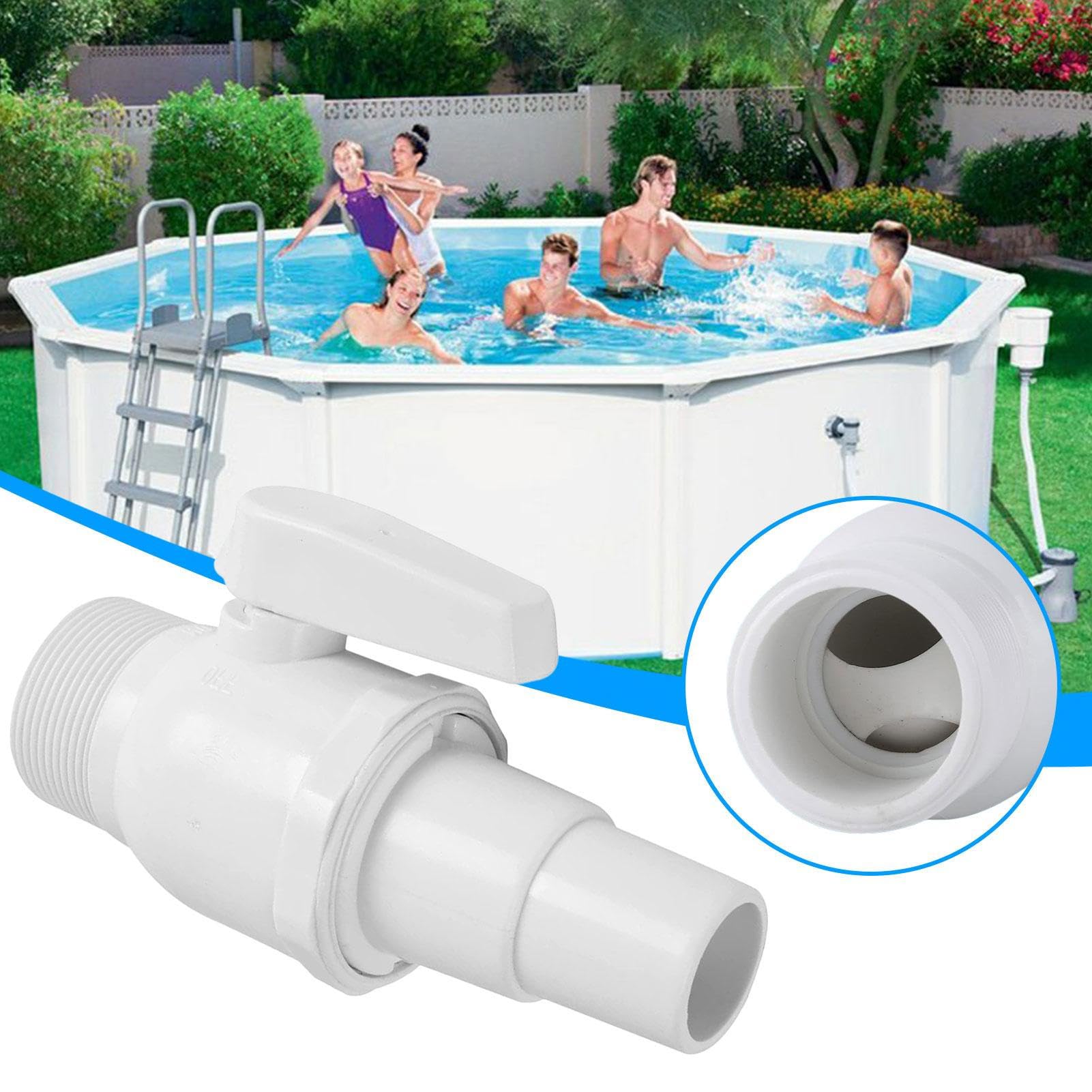Absperrhahn Pool Absperrventil Umdrehung Für Skimmer, Innendurchmesser 38mm,Kugelhahn Mit Schlauchverbinder, Filterschalteranschluss Für Schwimmbad,Pool Umschaltventil Für Schwimmbadfilter,Poolzubehör