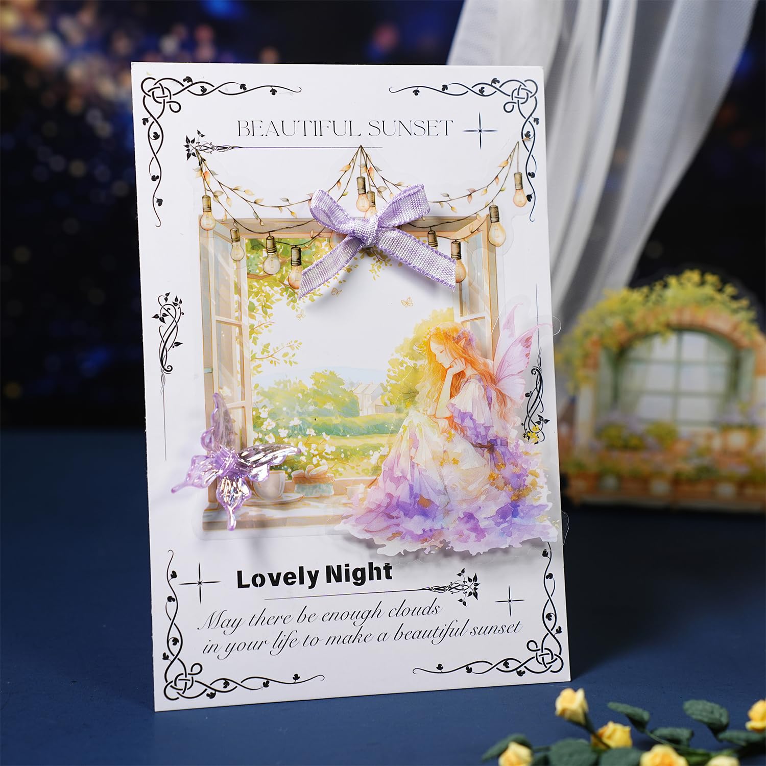 96 szt. Light a Window Series PET naklejki do scrapbookingu, romantyczna piękna lampa błyszczy świecące naklejki życia zestaw do scrapbookingu, pamiętnika śmieci, efemerydy, rękodzieło, wodoodporne