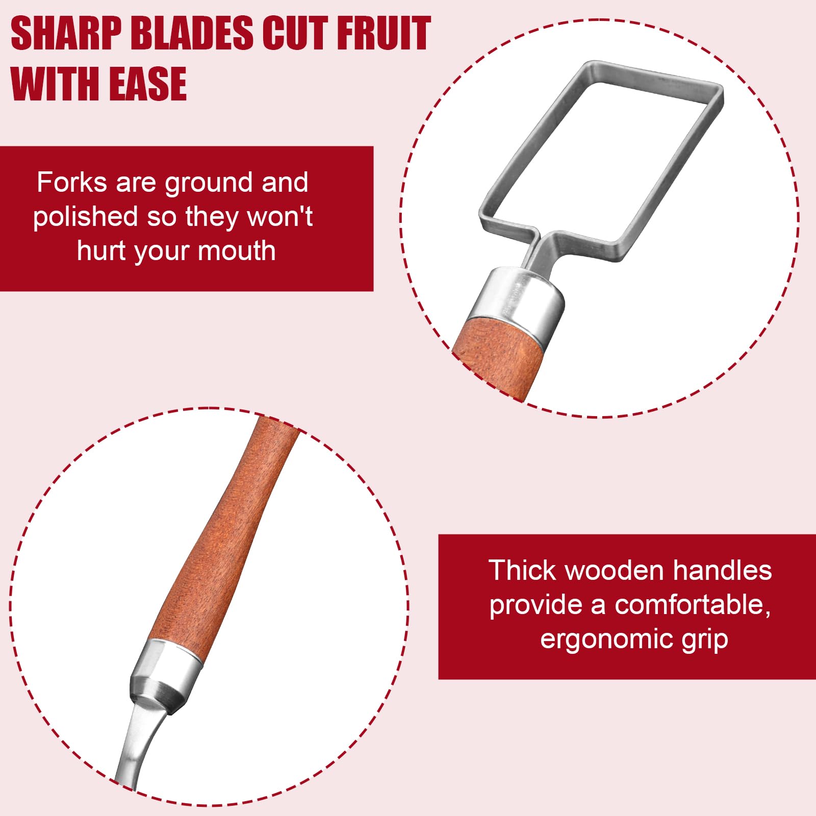 2-in-1 Watermelon Cutter & Fork (2 Pack) - Stainless Steel Fruit Slicer Tool For Home, Parties, Camping (Dual Head Design)