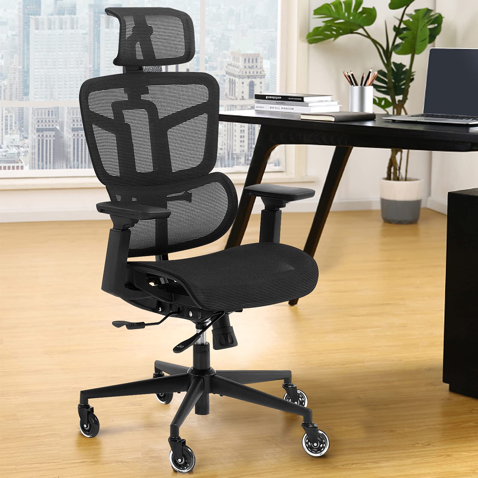 Amazon Com Ergonomic Office Chairs Mesh Desk Chair With 3d Headrest 5 Year Warranty Executive Chair With 4d Armrest High Back Computer Chair Bifma Passed Task Chairs For Home Office Office Products