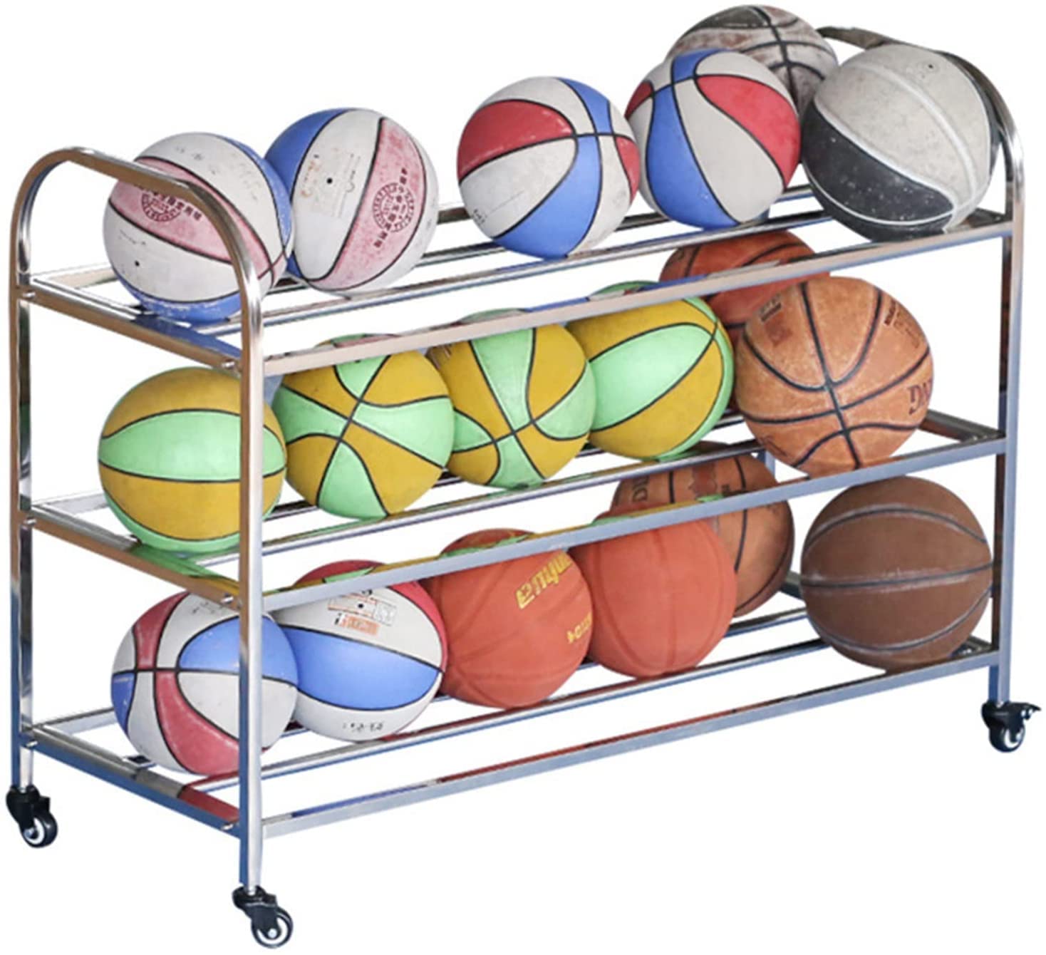 Carrello de balones para organizar el garaje y guardar balones de fútbol fácilmente