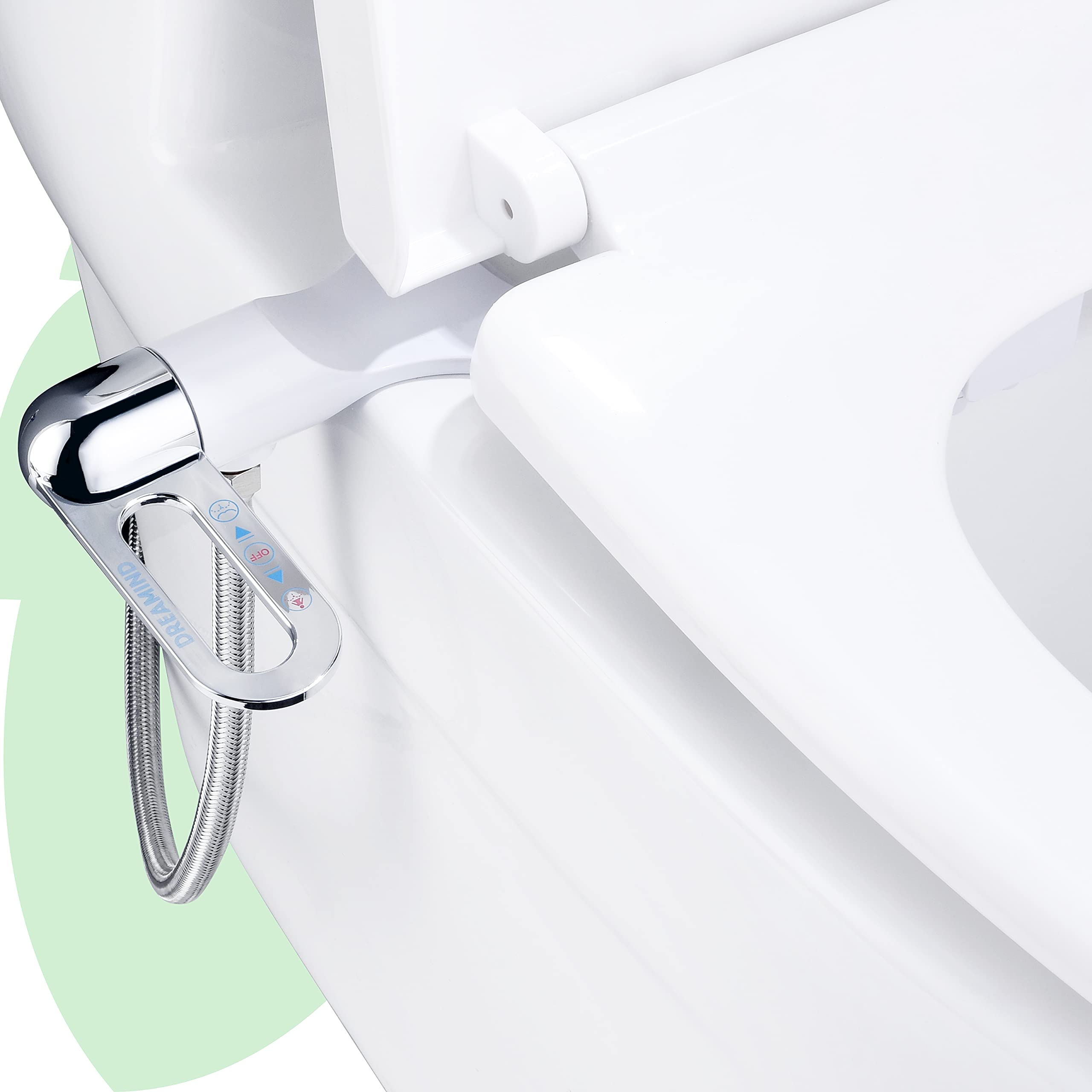 DREAMIND Bidet Attachment for Toilet, UltraSlim Bidet NonElectric with Dual Nozzle(Rear