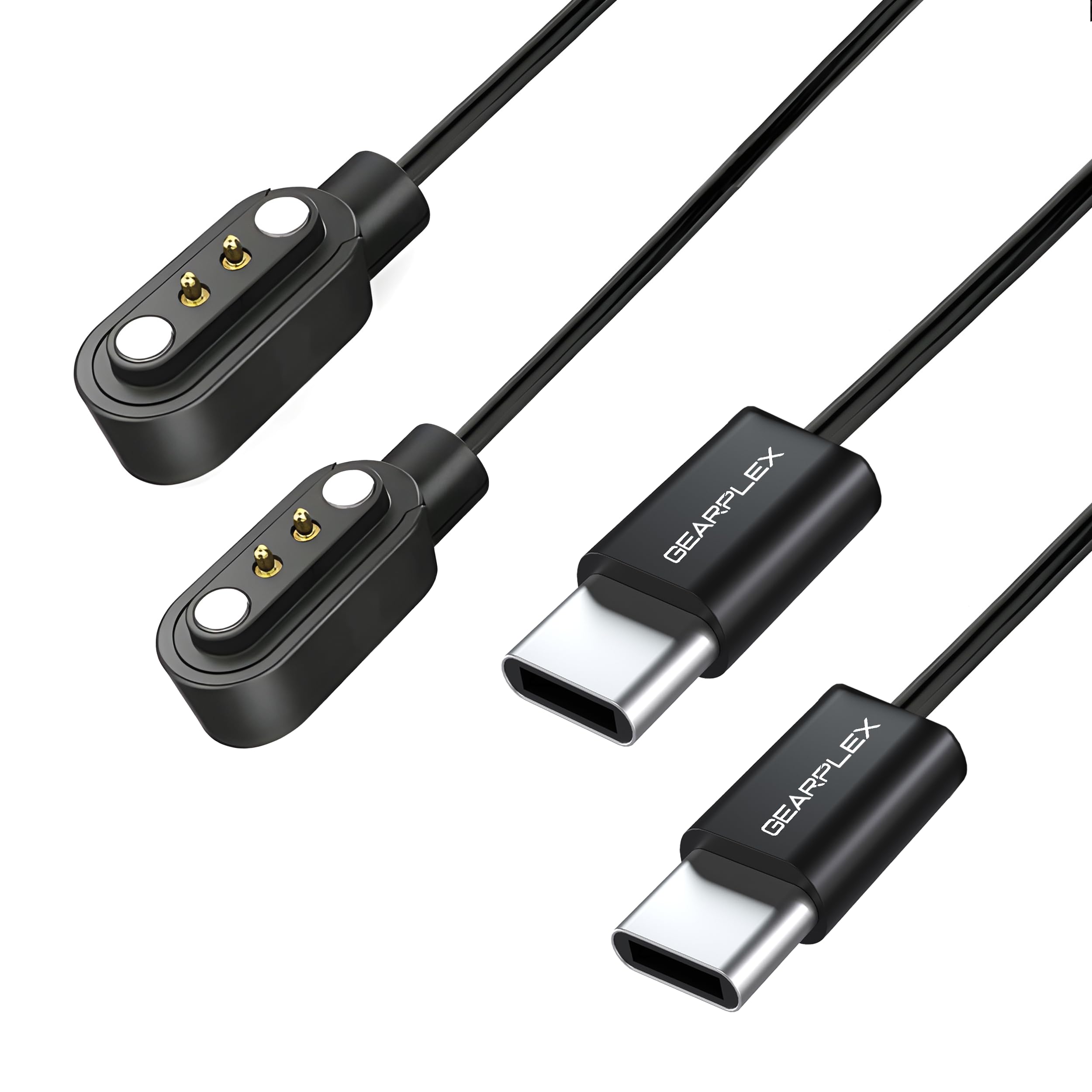 GEARPLEX Magnetic Smart Watch Charging Cable Compatible with Apple, Samsung, and Fitness Watches, Quick Charge with 2-Pin Connections, USB Type-C, 2.5mm