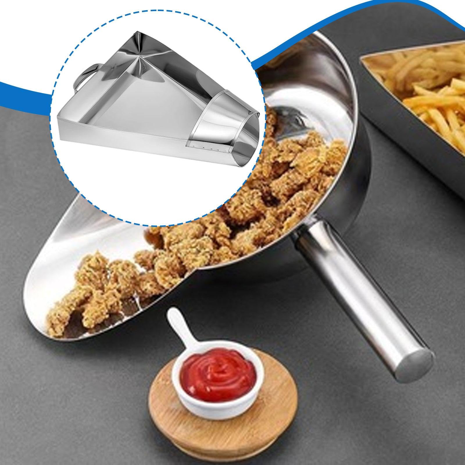 Pommes Frites Schaufel, Silberfarben, Leicht zu Reinigen, Popcorn Schaufel für Nussverpackungen, EIS