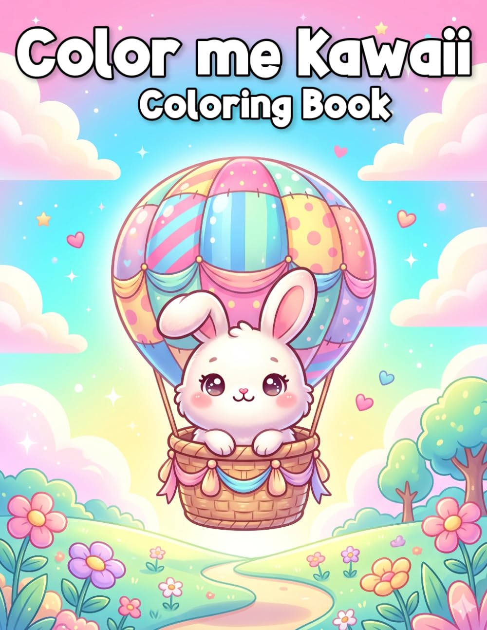 Color me Kawaii: Cute Animal Coloring Book for Kids Featuring Full-Page Adorable Scenes and Easy Designs