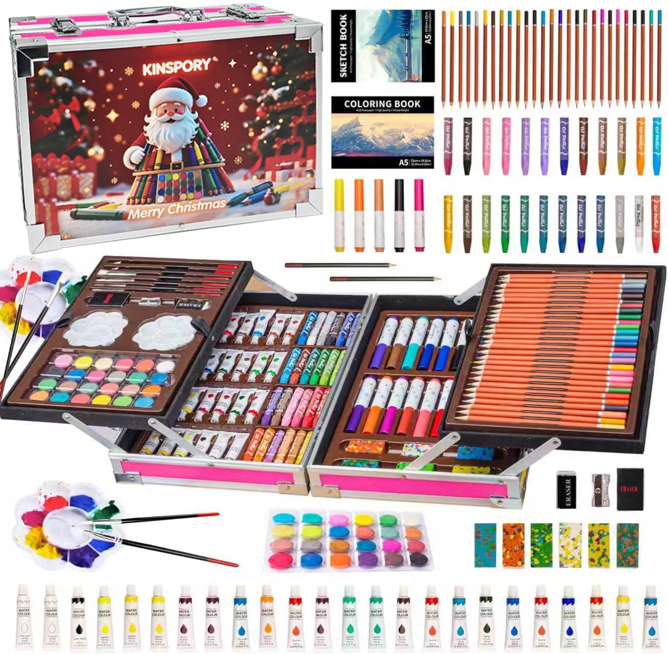 KINSPORY Art Set for Kids, 139 PCS Deluxe Painting Drawing Kit