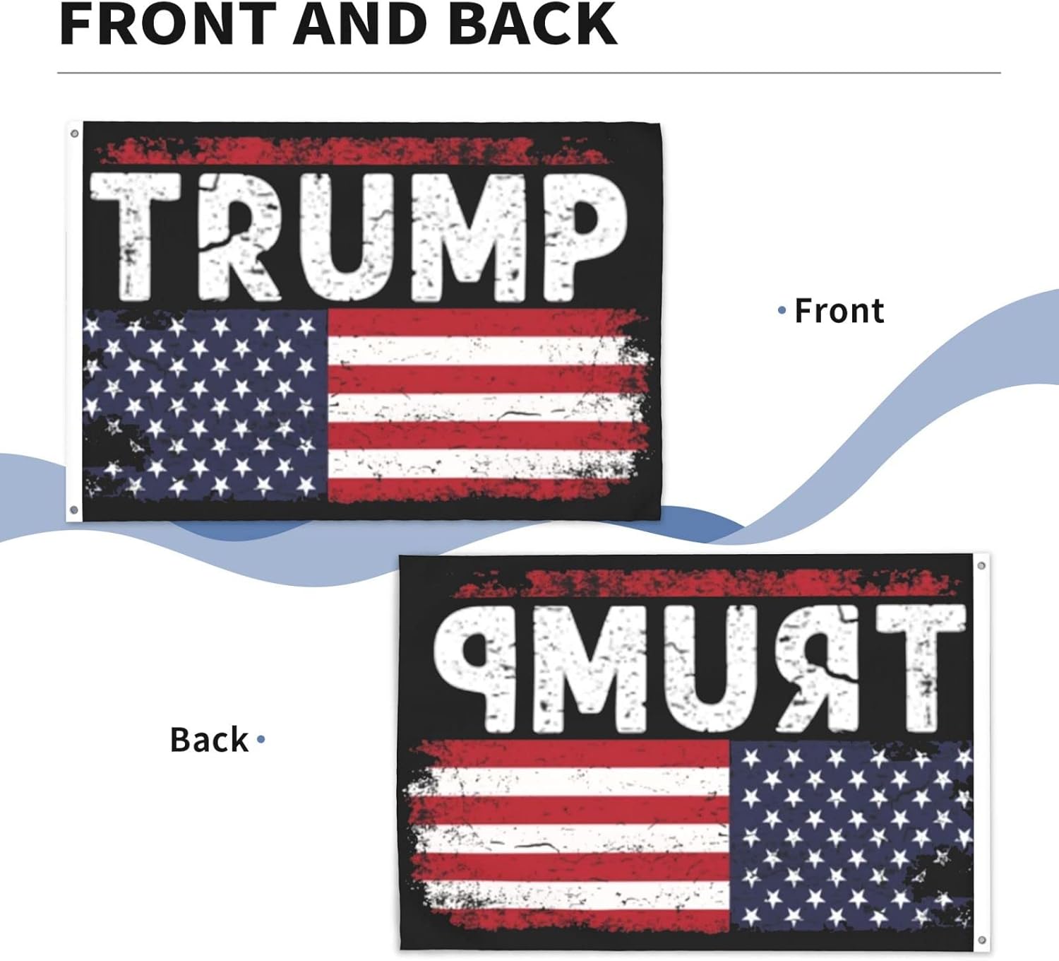 Trump American Flag Design Flag Double Sided 5x8 Ft Heavy Duty Flag Outdoor Durable Decoration with Rust-Proof Metal Grommets