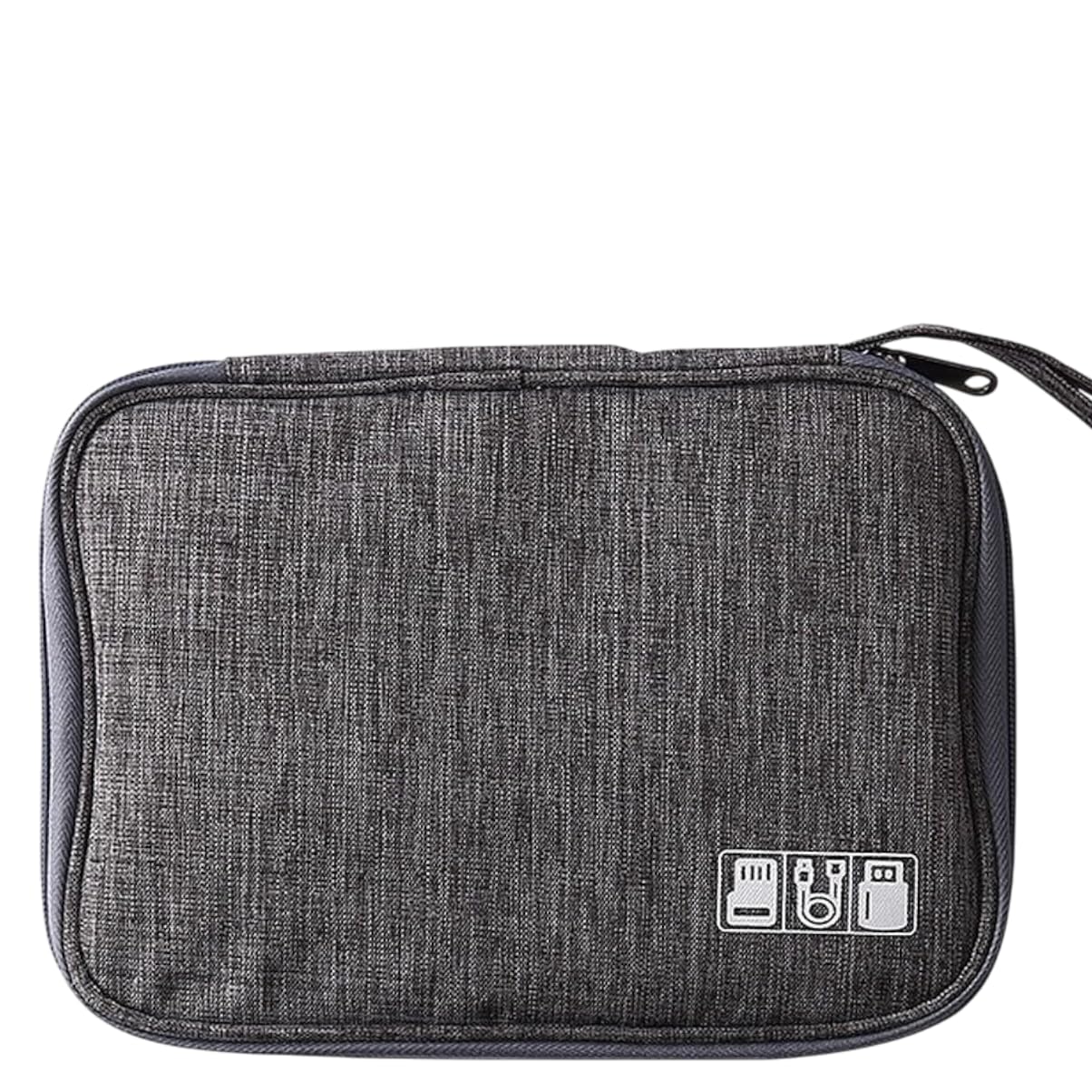 wolpin Portable Travel Organizer Case for Power Bank, Adapter, Earphones, Data Cables, Hard Disk, Pen Drives, Memory Card, (Grey)