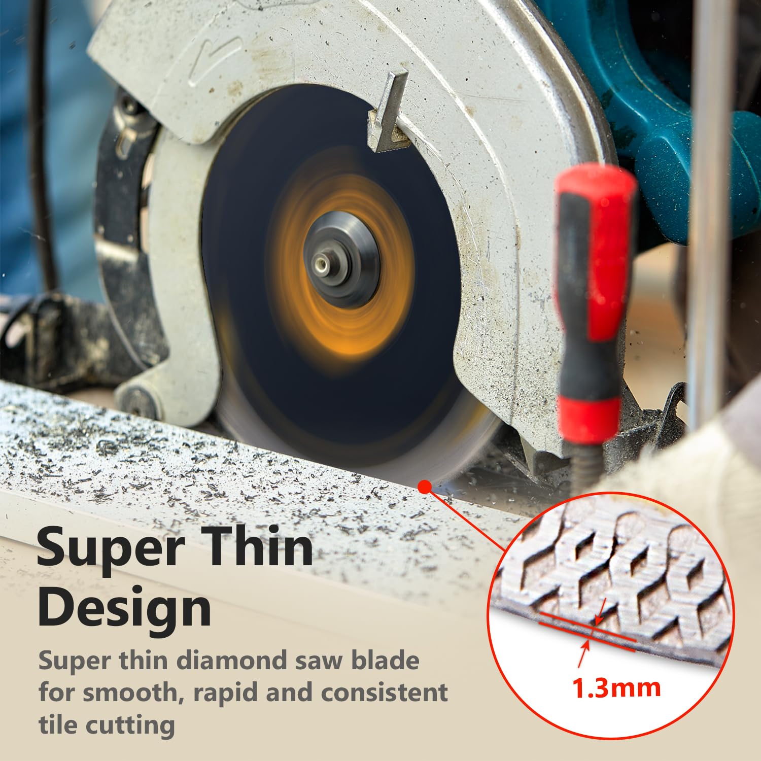 POWERTEC 72212 Kit di lama diamantata per sega a diamante e cuscinetti diamantati per lucidatura a mano, lama per piastrelle in porcellana e ceramica e blocchi abrasivi assortiti per granito, legno,