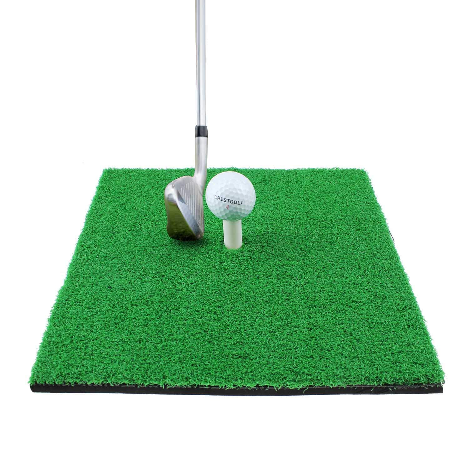 Crestgolf 12"x 12" Alfombrillas de Golf para Interior/Exterior SBR Alfombrillas de Golf,Red de práctica de Red para astillado de Golf, Red de Golf Plegable del Campo de práctica
