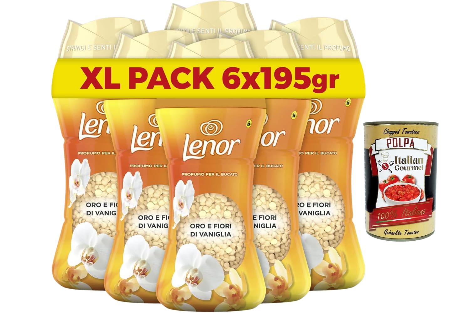 Italian Gourmet Wäscheparfüm Italian Gourmet profumo per il bucato Gold | Capi freschi a lungo, geeignet für Waschmaschine und Schrank, intensive, Gesamtnettogewicht 1,17 kg + Kostenlos Polpa 400g