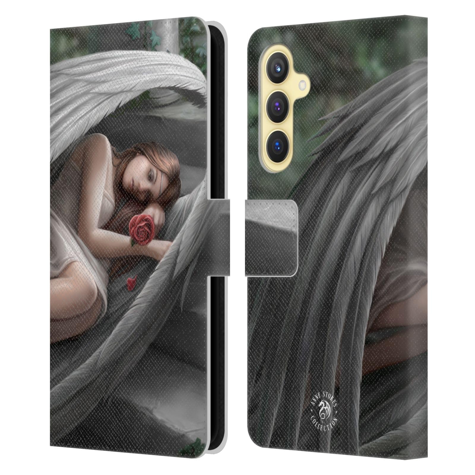 Funda Samsung S23 FE 5G antichoque con tapa tarjetero estampado ángel triste 7