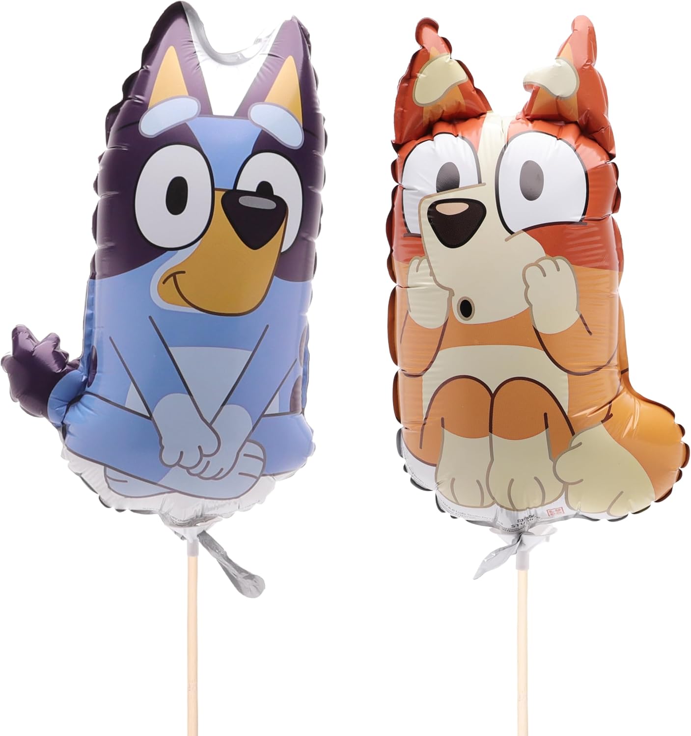 Toyland® Pack Of 20 - Bluey & Bingo Mini Character Balloons - Sticks And Cups Included - Birthday Party Decorations