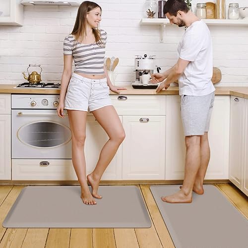 Miniatura 14 de HappyTrends Tapete de cocina [2 piezas] acolchado, cómodo, antifatiga, impermeable, antideslizante, tapete de espuma ergonómica gruesa y perfecta