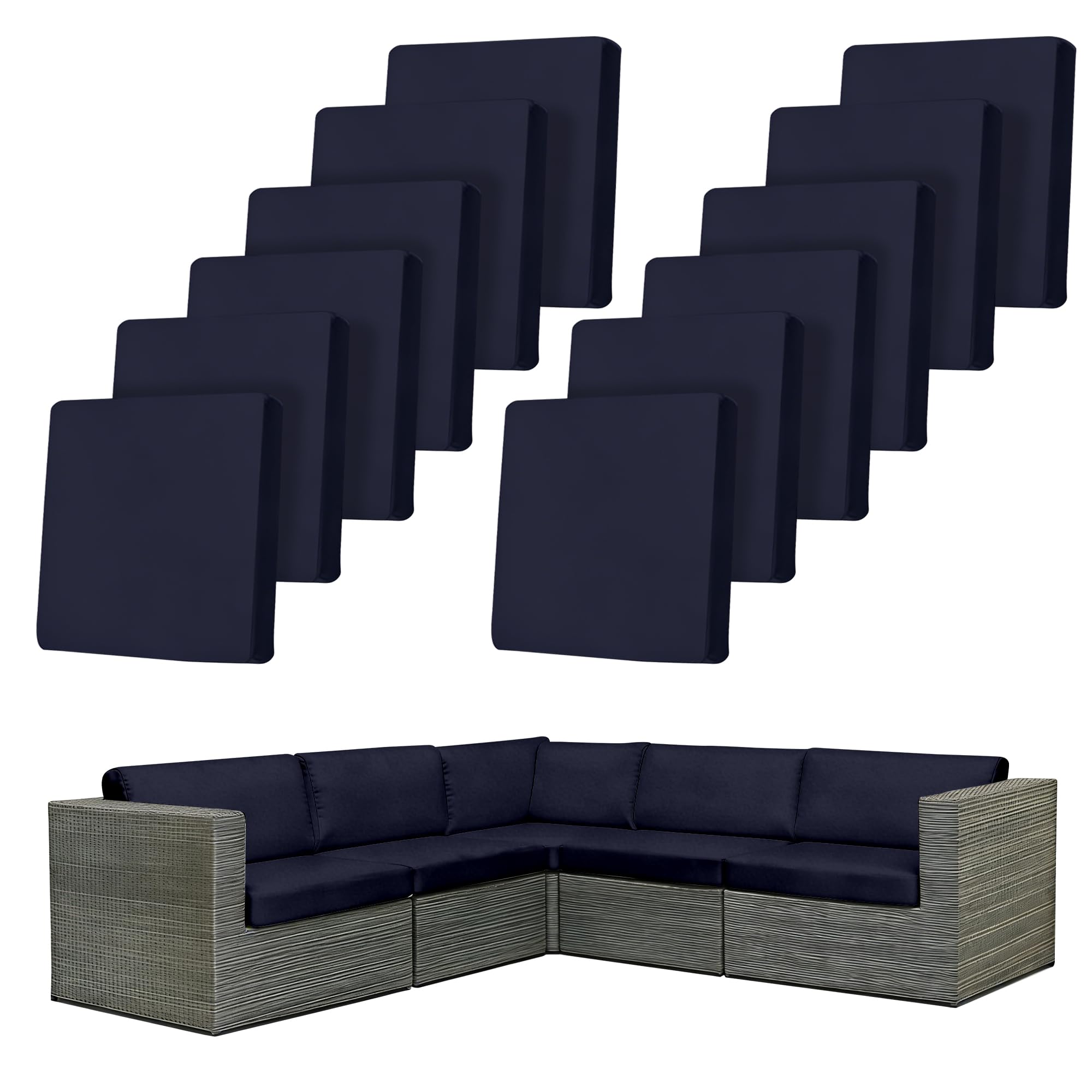 12Pcs Outdoor Cushion Covers Stretch Patio Cushion Cover Sofa Cushion Cover