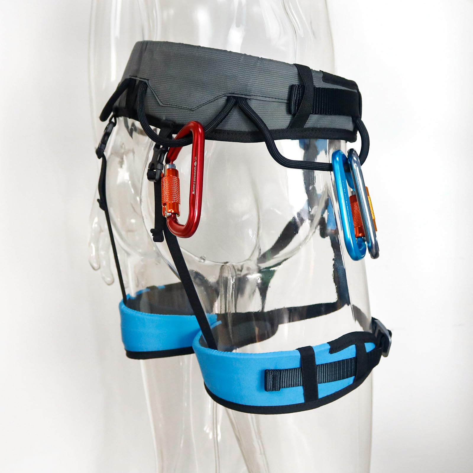 NewDoar Imbracatura da arrampicata, imbracatura per arrampicata su roccia, uomo donna albero arrampicata su ghiaccio mezzo corpo, cintura di sicurezza Rappelling